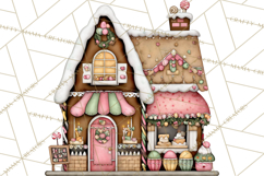 Gingerbread Bakery Clip Art, Sweet Cookie House PNG Product Image 4