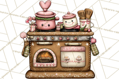 Gingerbread Bakery Clip Art, Sweet Cookie House PNG Product Image 3