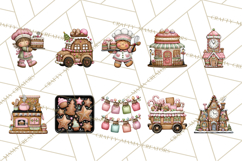 Gingerbread Bakery Clip Art, Sweet Cookie House PNG Product Image 8