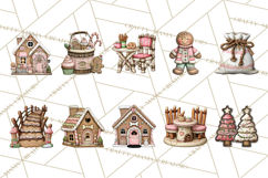 Gingerbread Bakery Clip Art, Sweet Cookie House PNG Product Image 9