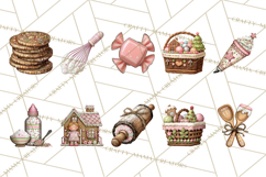 Gingerbread Bakery Clip Art, Sweet Cookie House PNG Product Image 7
