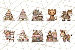 Gingerbread Bakery Clip Art, Sweet Cookie House PNG Product Image 6