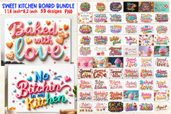 Kitchen quotes cutting board bundle Sweet chopping board PNG Product Image 1