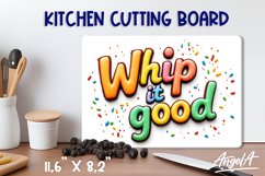 Kitchen cutting board / funny quote Whip it good, 3d text Product Image 1