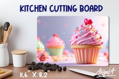 Kitchen cutting board sublimation, love heart sweets cupcake Product Image 1