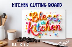 Kitchen board quote Bless this kitchen 3D text sublimation Product Image 1