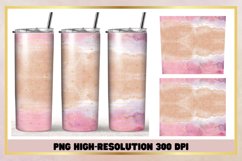Watercolor pink gold 20oz Skinny Tumbler Sublimation Wrap Product Image 1