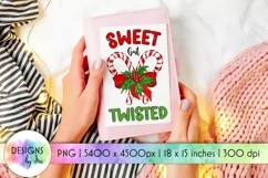Funny Christmas Print | Sweet But Twisted Candy Cane Print Product Image 1