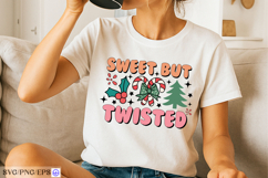 Sweet but Twisted Christmas SVG PNG T-shirt Design Product Image 2