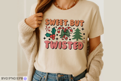 Sweet but Twisted Christmas SVG PNG T-shirt Design Product Image 3