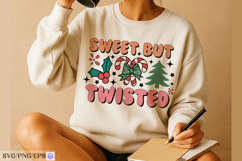 Sweet but Twisted Christmas SVG PNG T-shirt Design Product Image 4