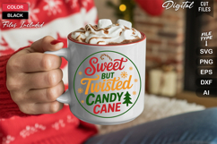 Sweet But Twisted Candy Cane SVG | Christmas Round Sign SVG Product Image 5
