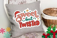 Sweet But Twisted Stickers SVG , Christmas SVG Design Product Image 3