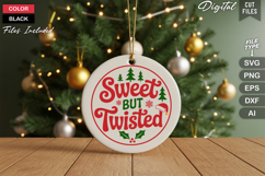 Sweet But Twisted SVG | Christmas Round Sign SVG | Xmas SVG Product Image 2
