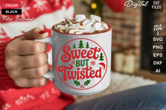 Sweet But Twisted SVG | Christmas Round Sign SVG | Xmas SVG Product Image 5