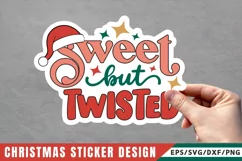 Sweet But Twisted Stickers SVG , Christmas SVG Design Product Image 1