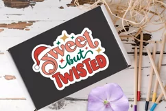 Sweet But Twisted Stickers SVG , Christmas SVG Design Product Image 2