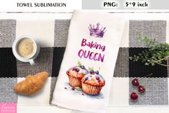 Baking Queen|Funny Kitchen Quotes|Blueberry Kitchen Towel Product Image 1