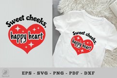 Sweet cheeks, happy heart, Baby Quotes SVG Product Image 1