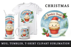 Sweet Christmas tumbler, mug wrap, clipart sublimation png Product Image 1