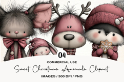 Sweet Christmas Animals PNG Product Image 1