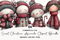 Sweet Christmas Animals PNG Sublimation Product Image 1