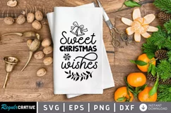 Sweet christmas wishes SVG, Kitchen Towels SVG Design Product Image 1
