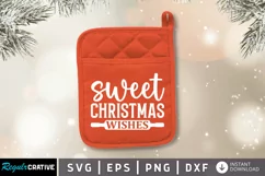 Sweet christmas wishes SVG, Christmas Pot holder SVG Design Product Image 1
