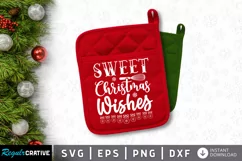 Sweet christmas wishes SVG, Christmas Potholder SVG Design Product Image 1
