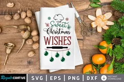 Sweet christmas wishes SVG, Kitchen towel SVG Design Product Image 1
