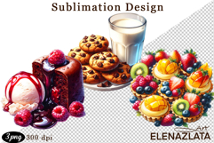 Sweet Clipart, Watercolor Sweet Flavors Clipart Product Image 1