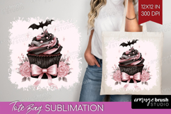 Sweet Cupcake Cute Tote Bag Pink Halloween Tote Bag PNG Product Image 1