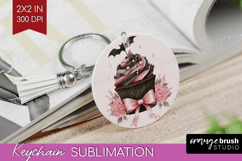 Sweet Cupcake Cute Keychain PNG Pink Halloween Keychain Product Image 1