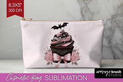 Sweet Cupcake Cute Cosmetic Bag Pink Halloween Makeup Bag Product Image 1