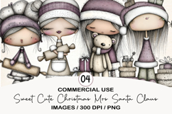Sweet Cute Christmas Mrs Santa Claus PNG Product Image 1