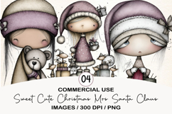 Sweet Cute Christmas Mrs Santa Claus PNG Product Image 1