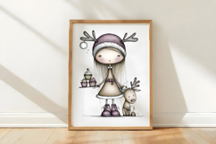 Sweet Cute Christmas Mrs Santa Claus PNG Product Image 3