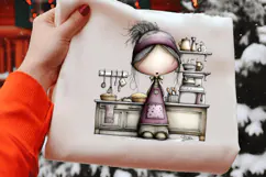 Sweet Cute Christmas Mrs Santa Claus PNG Product Image 2