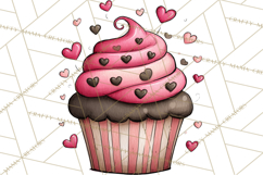 Whimsical Valentine Cupcake Doodle Clipart Cute PNG, Love Product Image 3