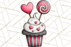Whimsical Valentine Cupcake Doodle Clipart Cute PNG, Love Product Image 5