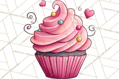 Whimsical Valentine Cupcake Doodle Clipart Cute PNG, Love Product Image 2