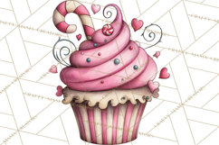 Whimsical Valentine Cupcake Doodle Clipart Cute PNG, Love Product Image 4