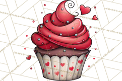 Whimsical Valentine Cupcake Doodle Clipart Cute PNG, Love Product Image 5