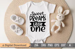 Sweet Dreams Little One SVG | Baby SVG | Newborn SVG Product Image 1