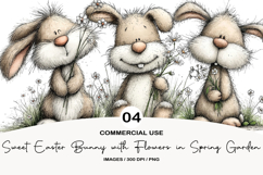 Sweet Easter Bunny with Flowers in Spring Garden Product Image 1