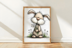 Sweet Easter Bunny with Flowers in Spring Garden Product Image 3
