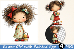 Sweet Easter Girl with Painted Egg Product Image 1