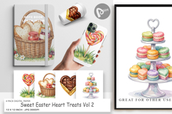 Sweet Easter Heart Treats Digital Paper Product Image 1