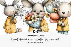 Sweet Farmhouse Easter Bunny with Country Florals Product Image 1
