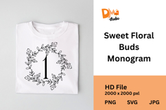 Sweet Floral Buds Monogram Product Image 1
